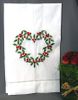 Embroidered Heart Wreath Guest Towel