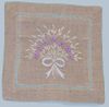 100% Natural Linen Sachet with Lavender Bouquet Embroidery