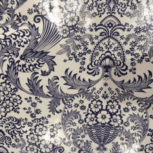 Eden Blue Tablecloth Vinyl 54 Inch (Oilcloth)