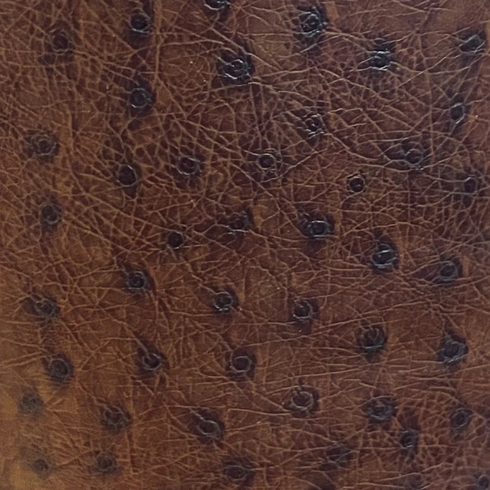 Ostrich Dark Brown Faux Leather