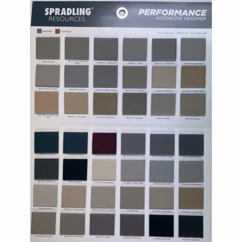 Spradling Headliner Sample Card 