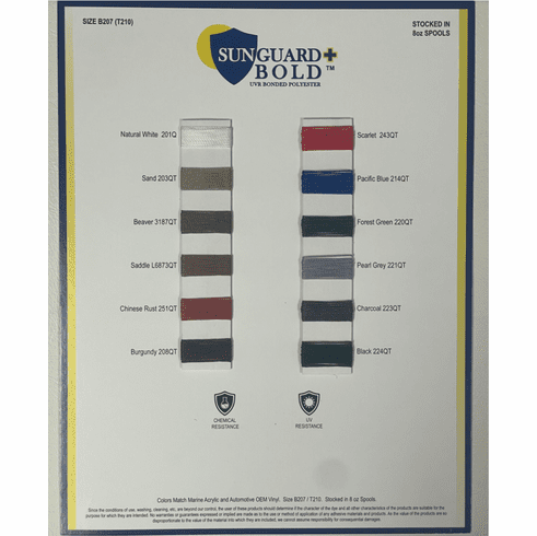 Sunguard Bold Thread Sample Chart