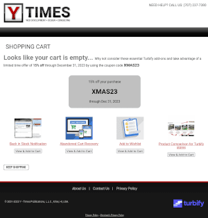 Empty Shopping Cart Page - A Marketing Tool?